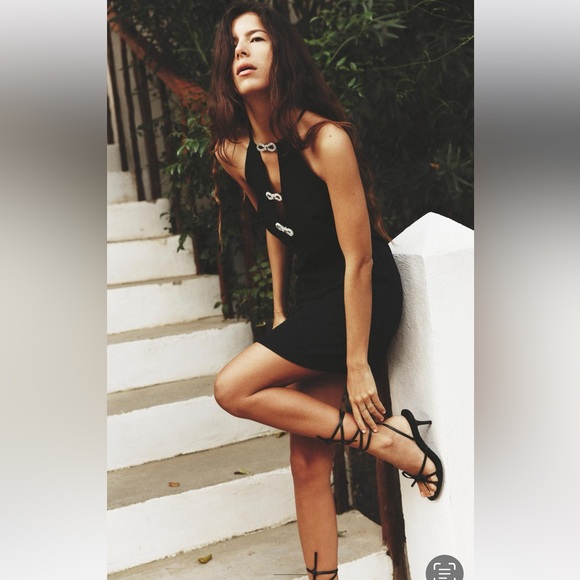 ZARA TIED HEELED SANDALS - Picture 8 of 9